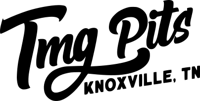 Black text 'Tmg Pits Knoxville, TN' on a white background